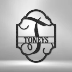 Home Décor Monogram Family Name Plaque - Steel Sign