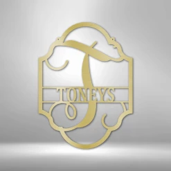 Home Décor Monogram Family Name Plaque - Steel Sign