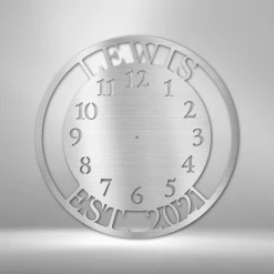 Home Décor Monogram Roman Clock - Steel Sign