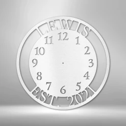 Home Décor Monogram Roman Clock - Steel Sign