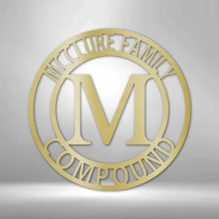 Home Décor Monogram Letter Family Name - Steel Sign