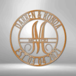 Home Décor Monogram Elaborate Name - Steel Sign