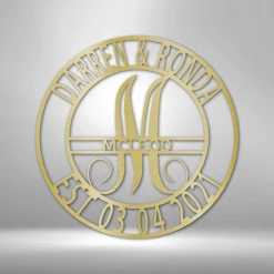 Home Décor Monogram Elaborate Name - Steel Sign