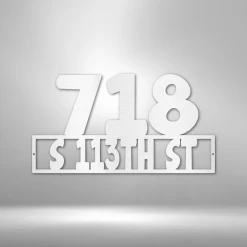 Home Décor Monogram Address - Steel Sign