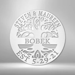 Home Décor Monogram Elaborate Tree Of Life - Steel Sign