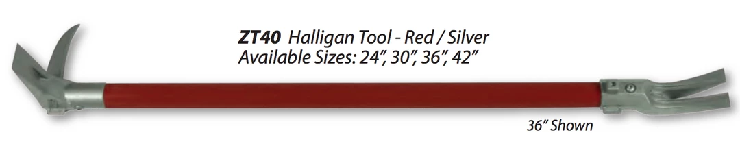 Zak Tools Zak Tool 30" Halligan Tool - Red/Silver 8.5 Lbs. Entry Tools 3 Zak Tools Zak Tool 30" Halligan Tool - Red/Silver 8.5 Lbs. Entry Tools