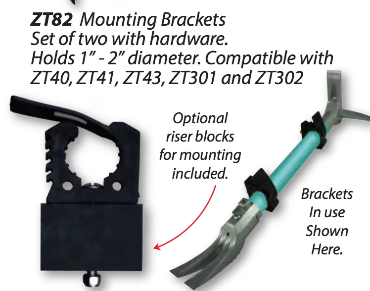 Zak Tools Zak Tool Mounting Brackets, Pair W/ Hardware, Holds Objects 1" - 2" In Diameter 3 Zak Tools Zak Tool Mounting Brackets, Pair W/ Hardware, Holds Objects 1" - 2" In Diameter