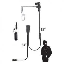 Code Red Headsets Bluetooth Radio Accessories Code Red Sherlock-M Single-Wire Lapel Surveillance Microphone For 2-Way Motorola Radios