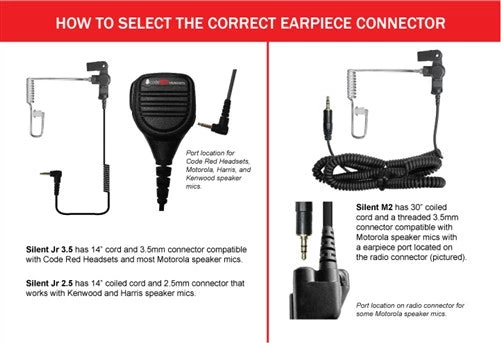 Radio Earpieces Code Red Headsets Silent M2 Pack Threaded 3.5 Mm Listen-Only Earpiece With 26" Coiled Cord For Motorola Radios 4 Radio Earpieces Code Red Headsets Silent M2 Pack Threaded 3.5 Mm Listen-Only Earpiece With 26" Coiled Cord For Motorola Radios