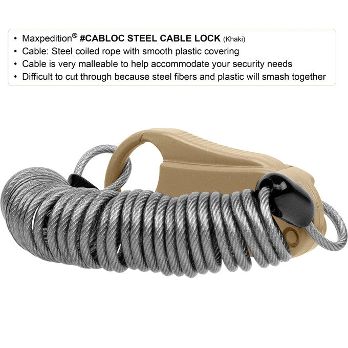 Travel Bags & Luggage Maxpedition Steel Cable Lock 9 Travel Bags & Luggage Maxpedition Steel Cable Lock