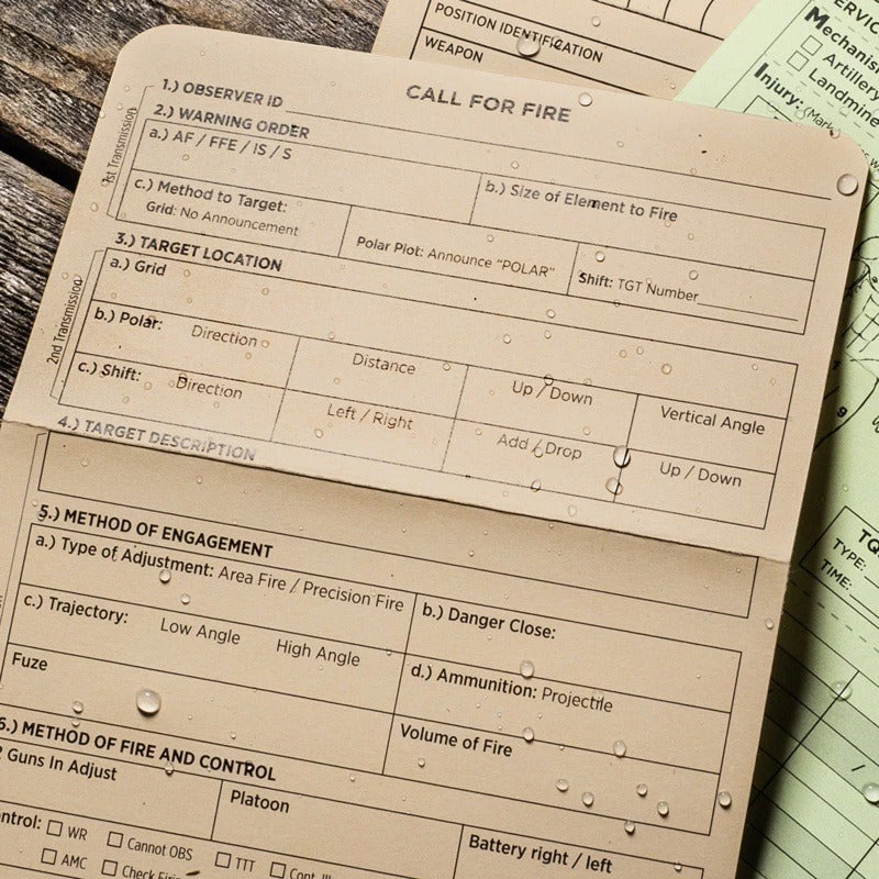 Rite In The Rain 6 X 5 Call For Fire Combat Cards 6 Rite In The Rain 6 X 5 Call For Fire Combat Cards