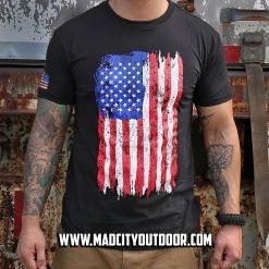 Graphic Printed T-Shirts Rothco Distressed US Flag Athletic Fit T-Shirt
