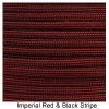 E. L. Wood Braiding 550 Survival Cord Imperial Red / Black Stripe Paracord