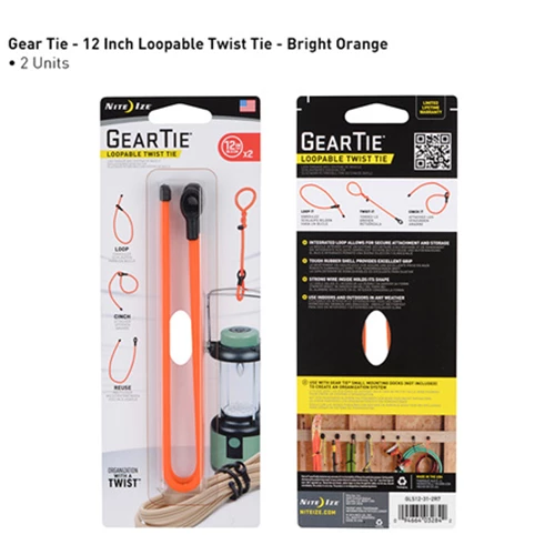Nite-Ize Gear Tie Loopable Twist Tie Camping Accessories 3 Nite-Ize Gear Tie Loopable Twist Tie Camping Accessories