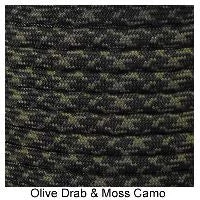 E. L. Wood Braiding 550 Survival Cord Olive Drab / Moss Camo Paracord