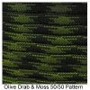 E. L. Wood Braiding 550 Survival Cord Olive Drab & Moss 50/50 Pattern Paracord