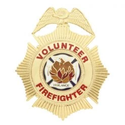 Smith And Warren Smith & Warren Volunteer Firefighter Sunburst Badge, 2-1/2" X 3"