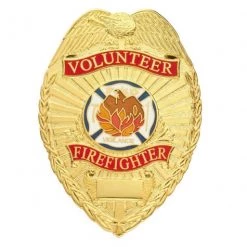 Smith And Warren Smith & Warren Volunteer Firefighter Tear Drop Badge, 2-1/4" X 3-1/8" Badges