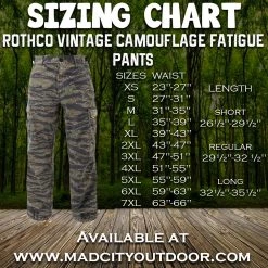 Camo Pants Rothco Vintage Camouflage Fatigue Pants