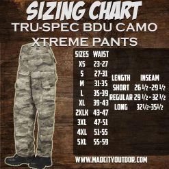 Camo Pants Tru-Spec BDU Camouflage Xtreme Pants